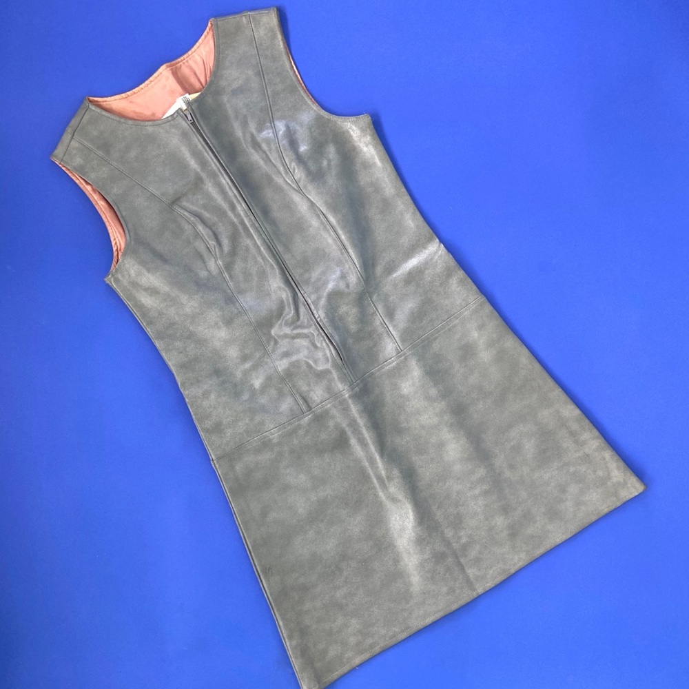 COPY - Vintage 60s Gray Vinyl Jumper Dress
